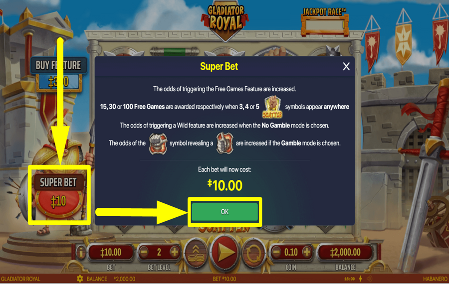 Gladiator Royal APPLICARE SCOMMESSE EXTRA.