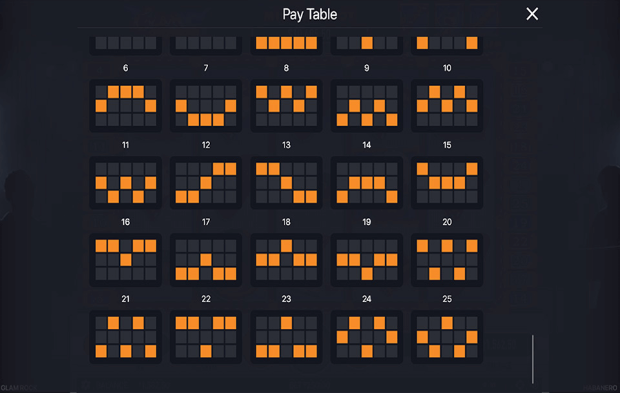 Glam Rock Choose the paylines.