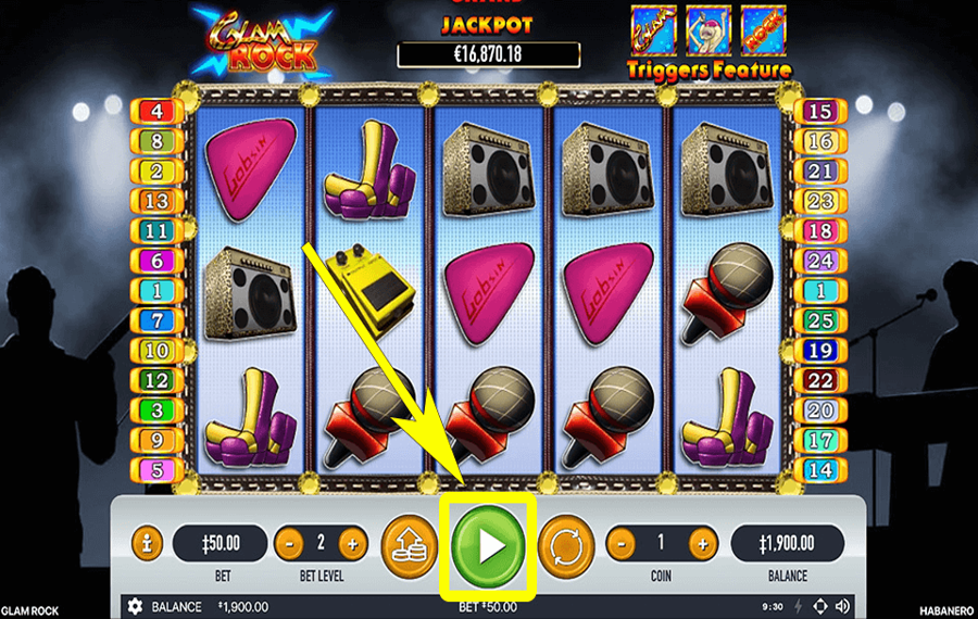 Glam Rock Click/ tap the “Spin” button.