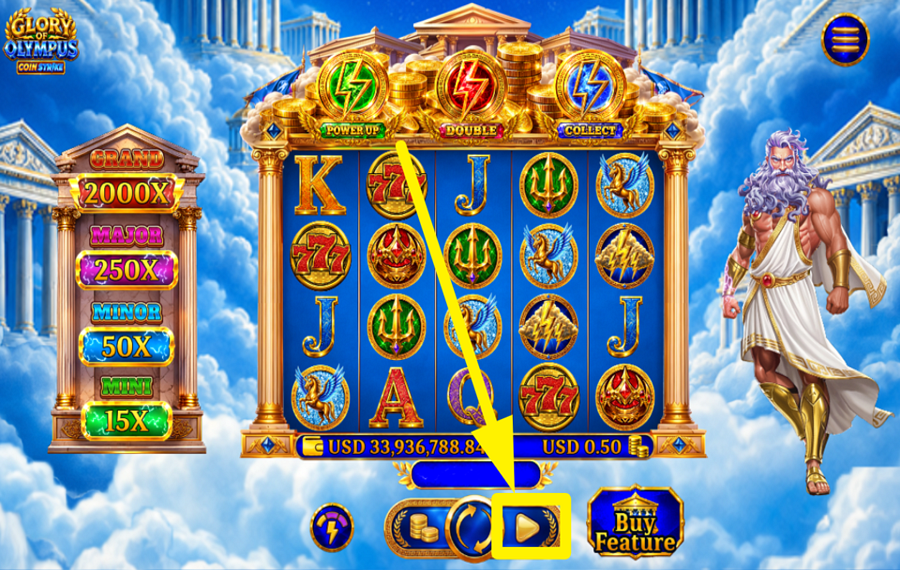 Glory of Olympus Coin Strike DIE ROLLEN DREHEN AUTOMATISCH.