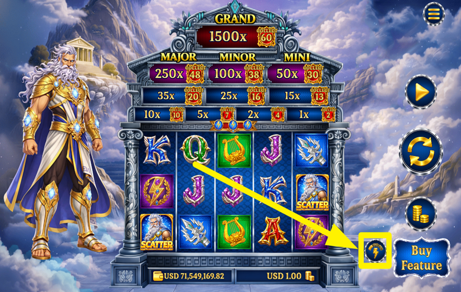 Glory of Olympus Zeus Hold and Conquer ACCÉLÉRER LE RYTHME DU JEU.