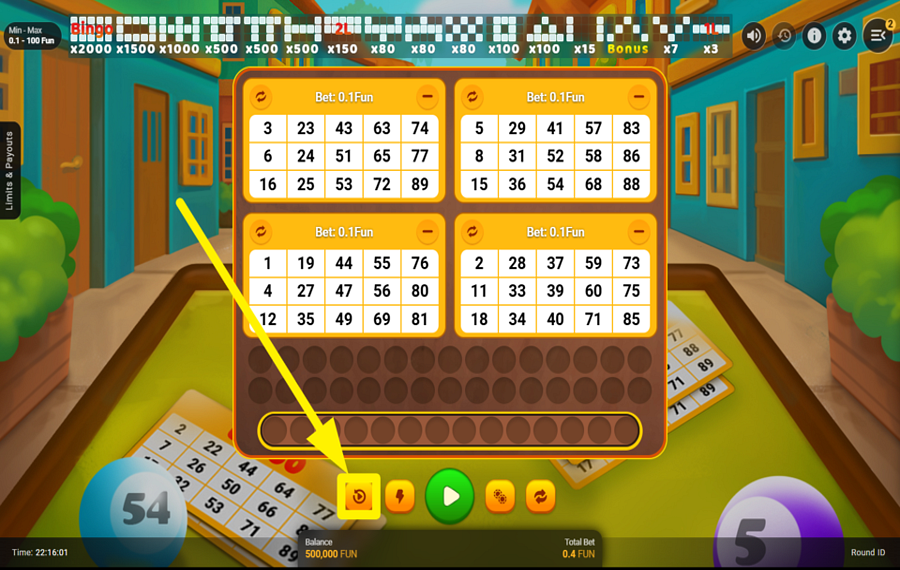 Go Bingo UTILIZZA LA FUNZIONE DI RIPRODUZIONE AUTOMATICA.