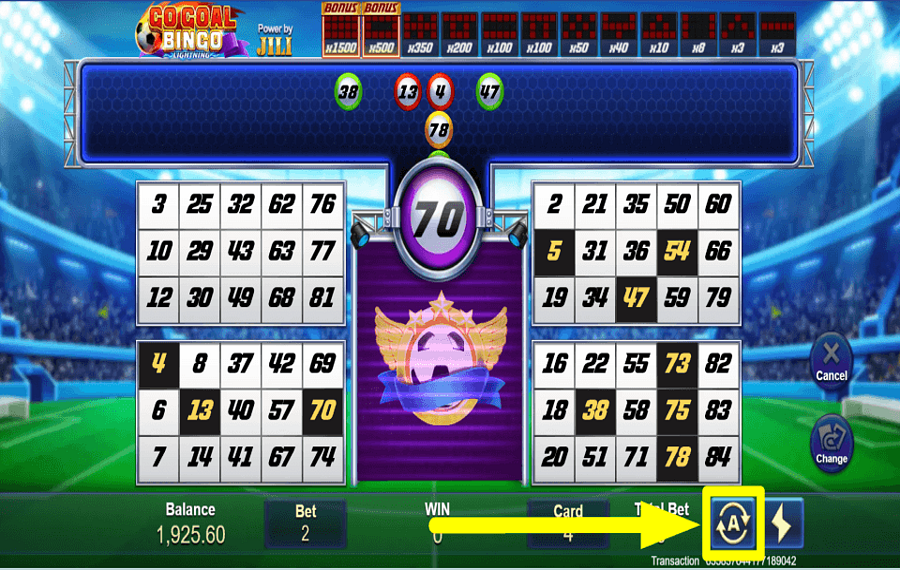 Go Goal Bingo AVVIA RIPRODUZIONE AUTOMATICA.
