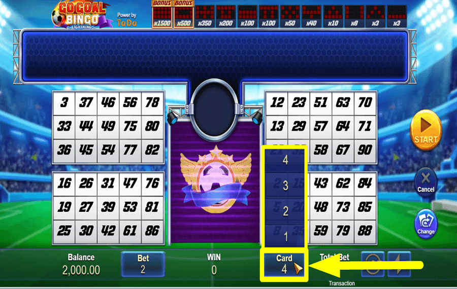 Go Goal Bingo ВЫБЕРИТЕ СВОИ КАРТЫ.