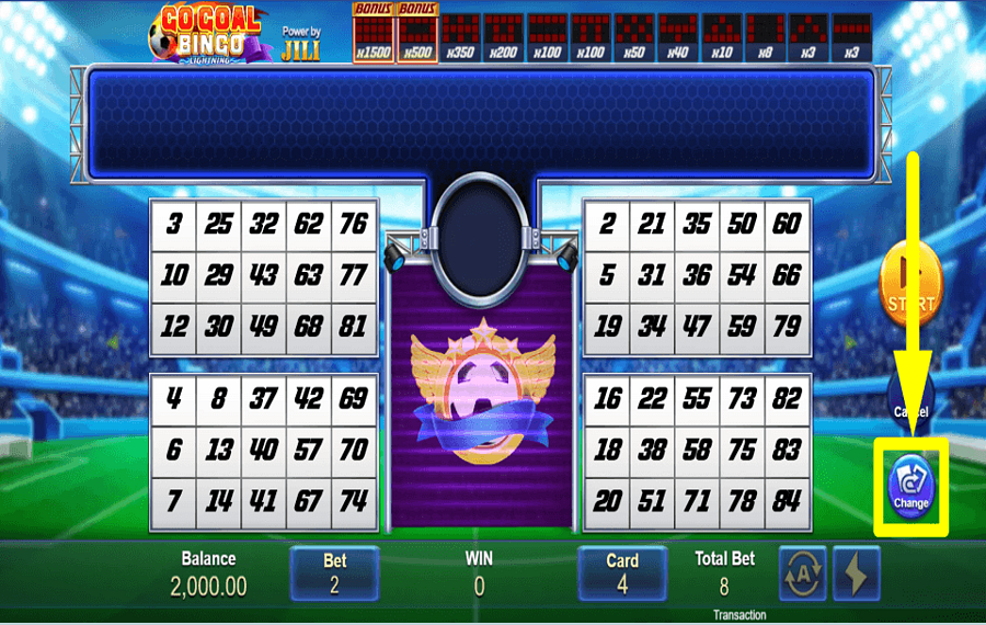 Go Goal Bingo DISTRIBUIRE I NUMERI IN MODO CASUALE.