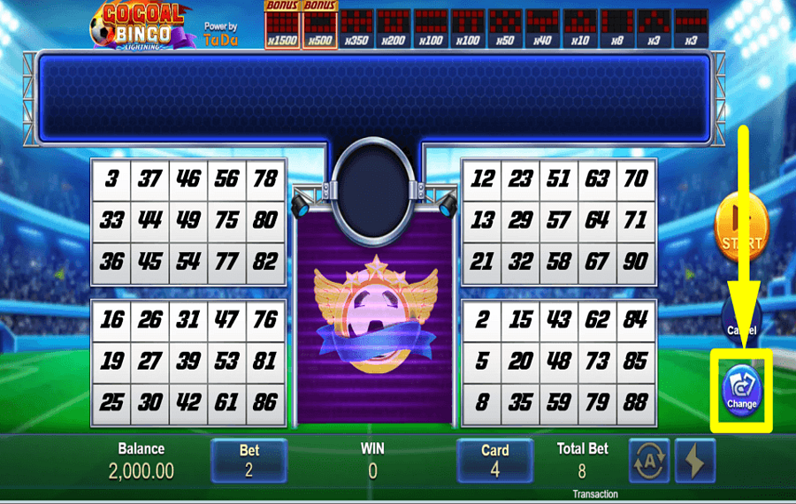 Go Goal Bingo СЛУЧАЙНО ВЫБРОСЬТЕ ЧИСЛА.