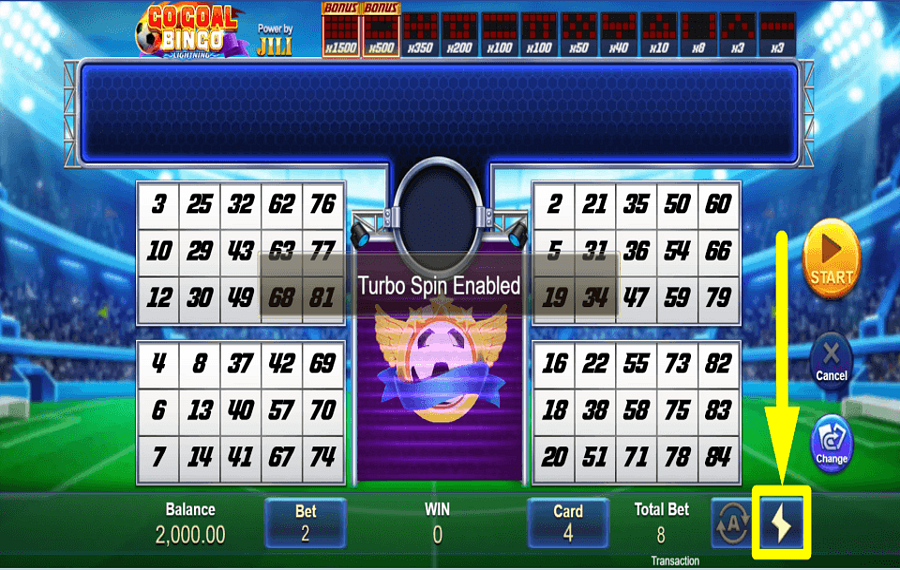 Go Goal Bingo ATTIVA LA MODALITÀ TURBO.