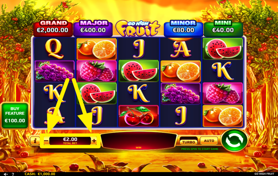 Go High Fruit DETERMINA TU APUESTA.