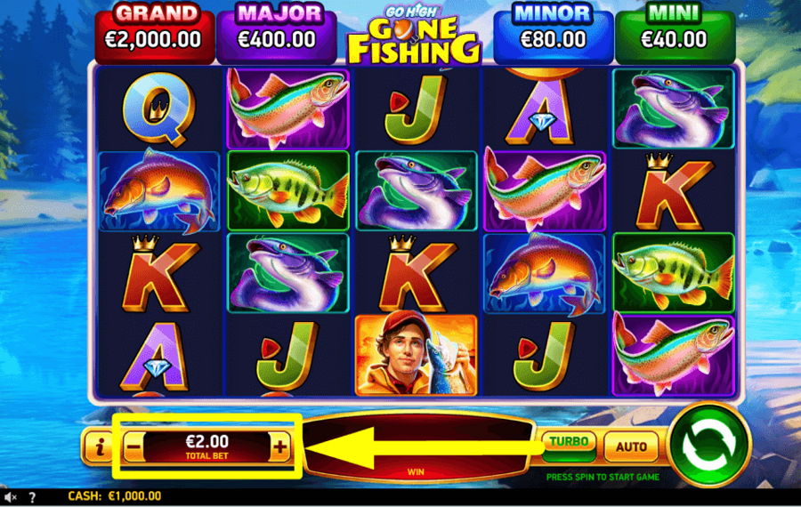 Go High Gone Fishing НАЗНАЧИТЬ СУММУ СТАВКИ.