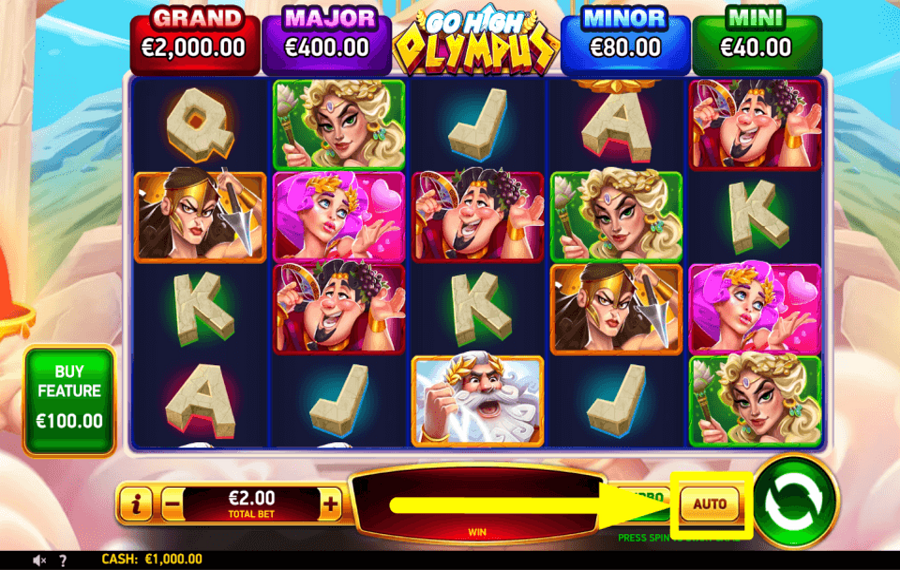 Go High Olympus STARTEN SIE AUTOMATISCHE SPINS.