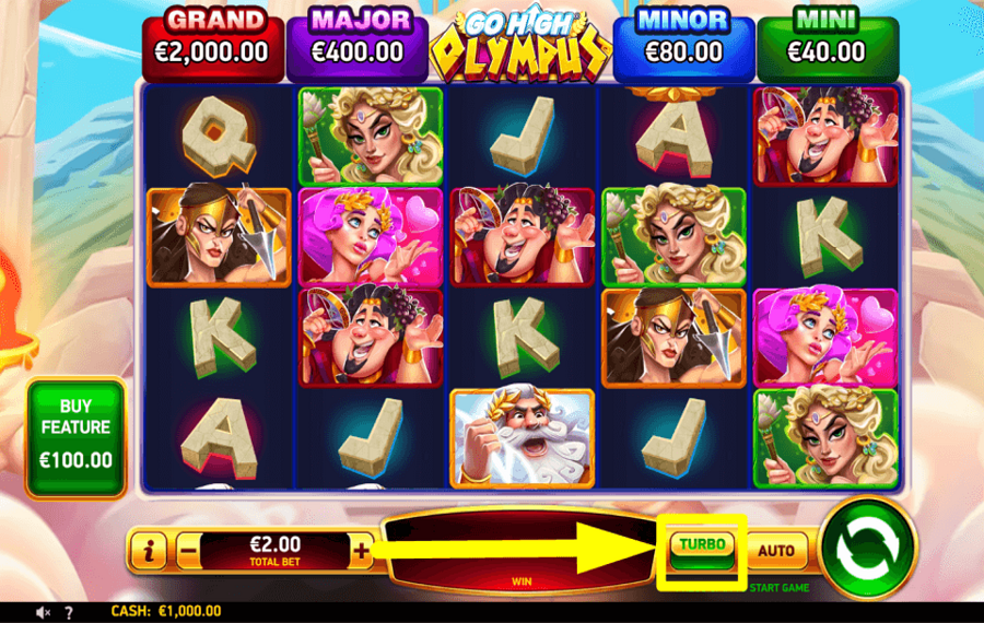 Go High Olympus WÄHLEN SIE DEN TURBO-MODUS.