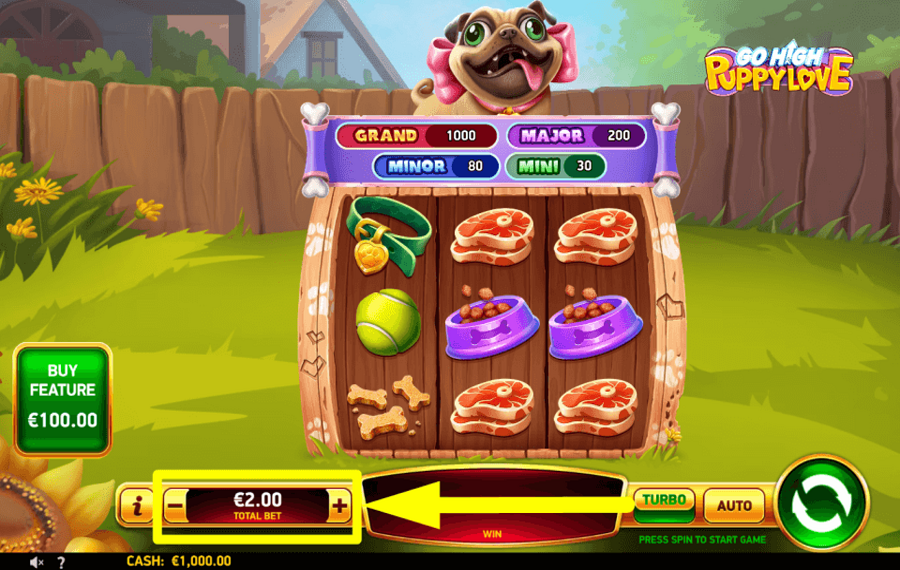Go High Puppy Love ВЫБЕРИТЕ СВОЮ СТАВКУ.