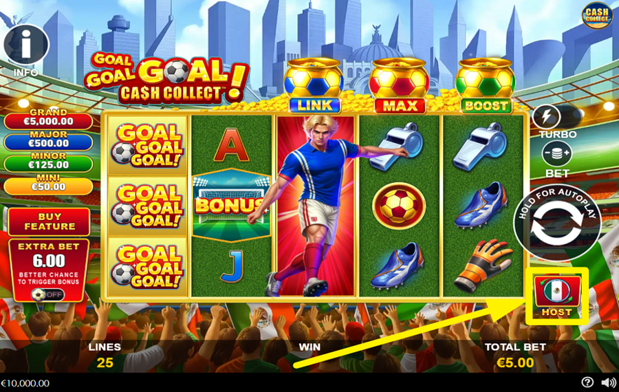 Goal Goal Goal Cash Collect PICK YOUR HOST NATION.