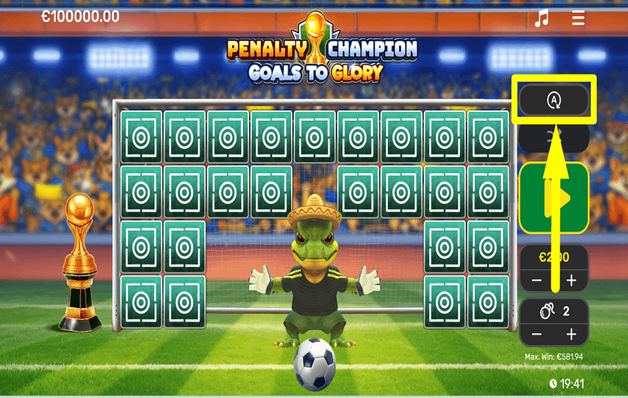 Goals to Glory Penalty Champion AUTOMATISCHES SETZEN.
