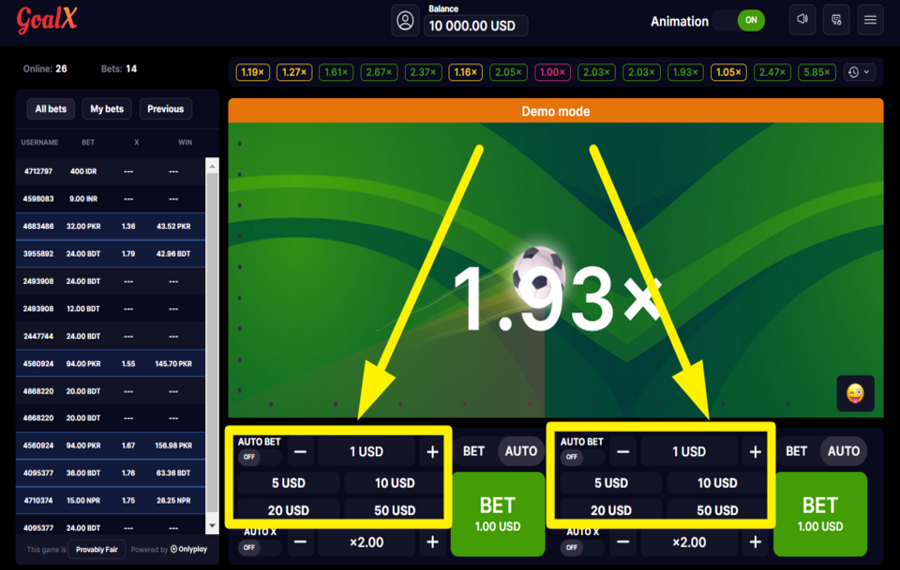 GoalX ADJUST YOUR STAKE.