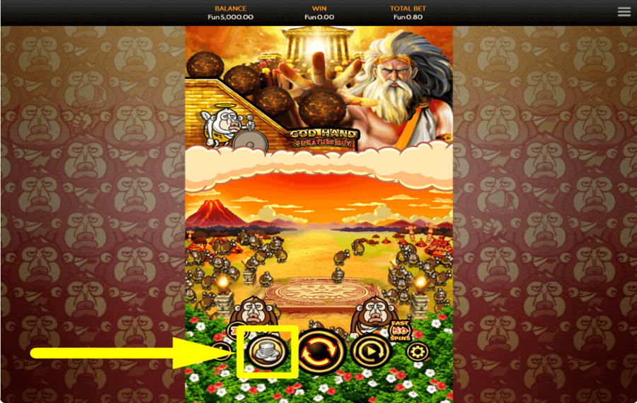 God Hand Feature Buy DETERMINE YOUR BET.