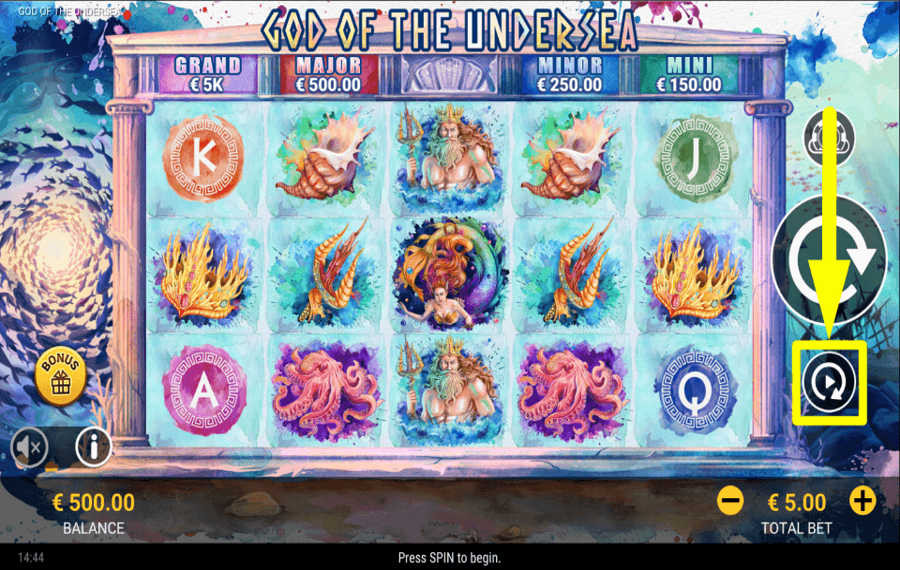 God of the Undersea РАССМОТРИТЕ ФУНКЦИЮ АВТОВОСПРОИЗВЕДЕНИЯ.