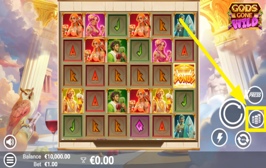 Gods Gone Wild УСТАНОВИТЕ СВОЮ СТАВКУ.