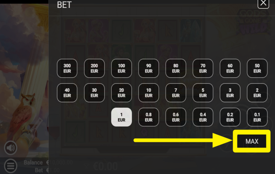 Gods Gone Wild ЦЕЛЕВИЗИРУЙТЕСЬ НА МАКСИМАЛЬНУЮ СТОИМОСТЬ СТАВКИ.