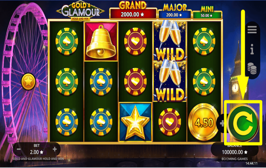 Gold and Glamour Hold and Win GIRA PER OTTENERE RICOMPENSE.