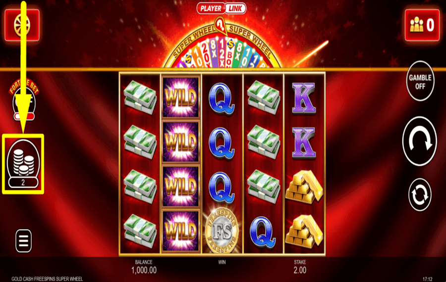 Gold Cash Free Spins Super Wheel CHOISISSEZ LE PIQUET.
