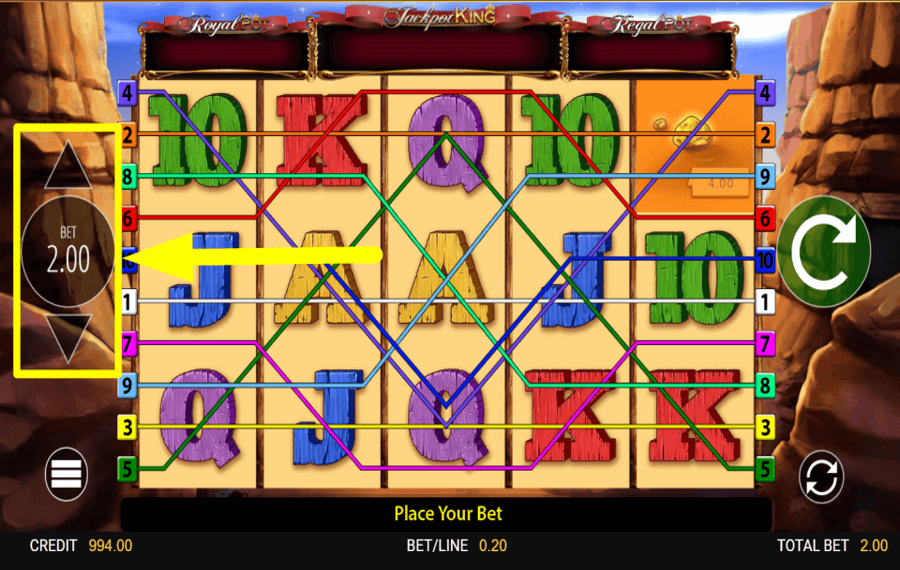 Gold Frenzy SELECT YOUR BET.