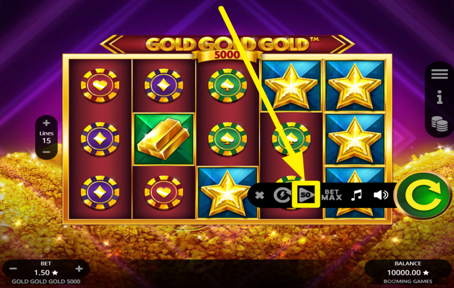 Gold Gold Gold 5000 ACTIVER LES TOURS AUTOMATIQUES.