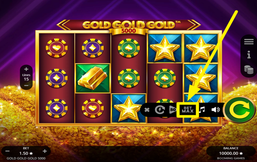 Gold Gold Gold 5000 CHOISISSEZ LA LIMITE DE MISE LA PLUS ÉLEVÉE.