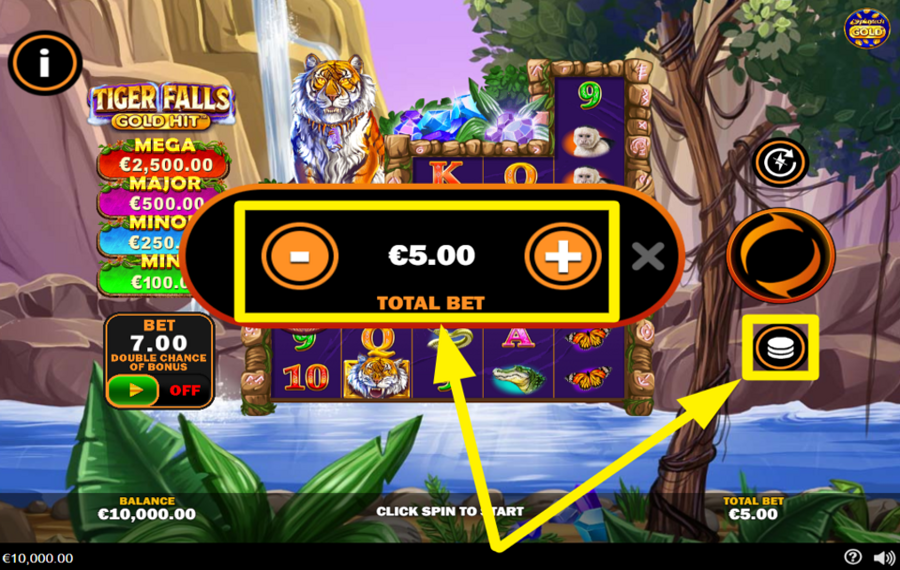 Gold Hit Tiger Falls ENTSCHEIDEN SIE SICH FÜR IHREN EINSATZ.