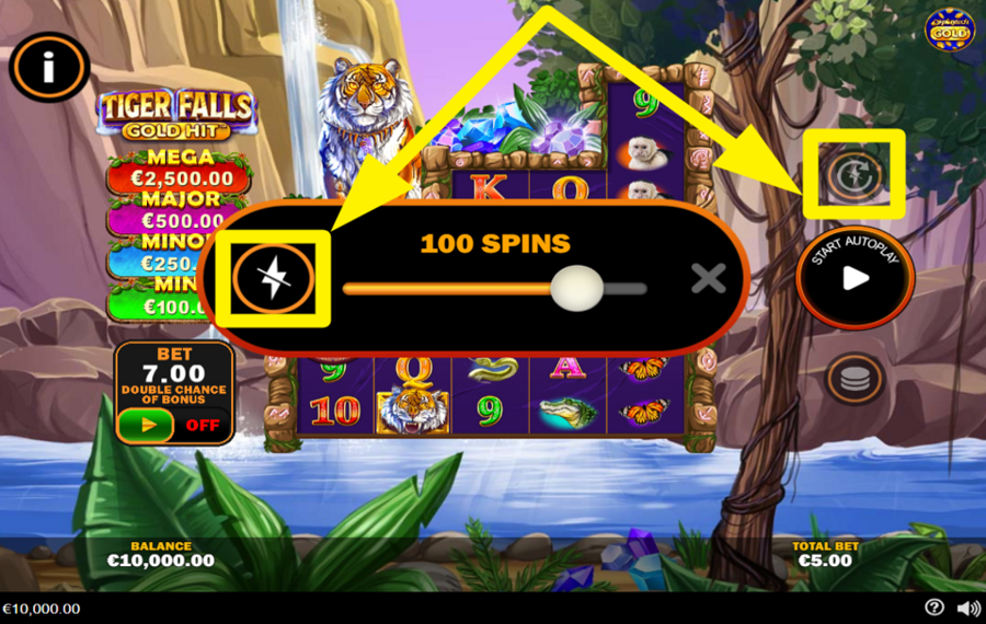 Gold Hit Tiger Falls ERHÖHEN SIE DAS TEMPO.