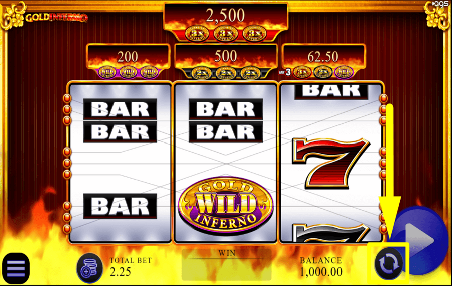 Gold Inferno START AUTOMATIC SPINS.