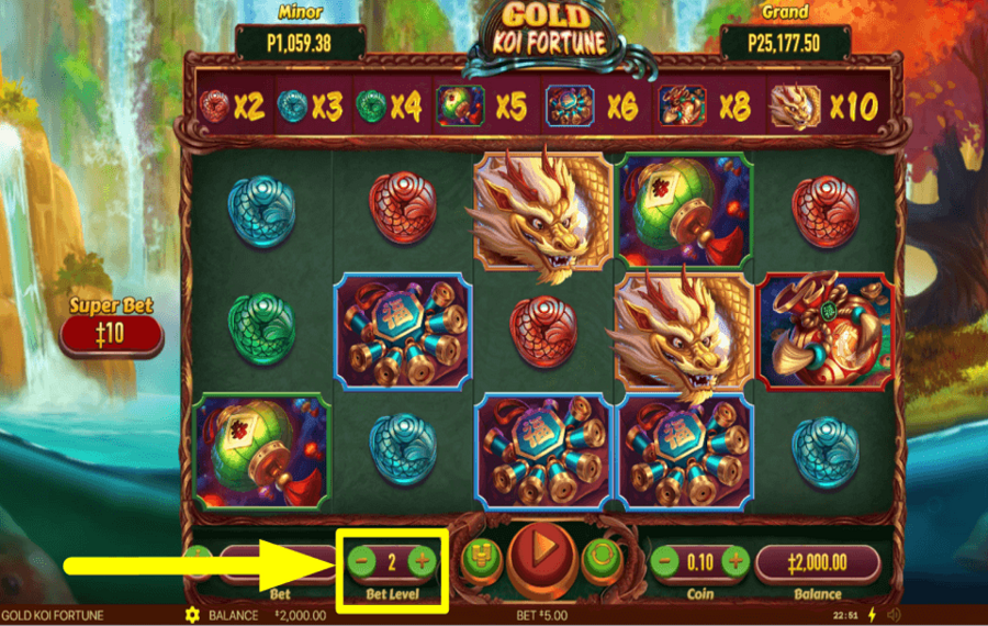 Gold Koi Fortune DECIDE THE STAKE.