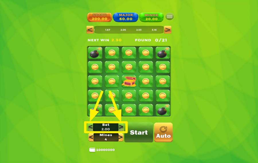 Gold Mine Hunter SCEGLI LA TUA SCOMMESSA.