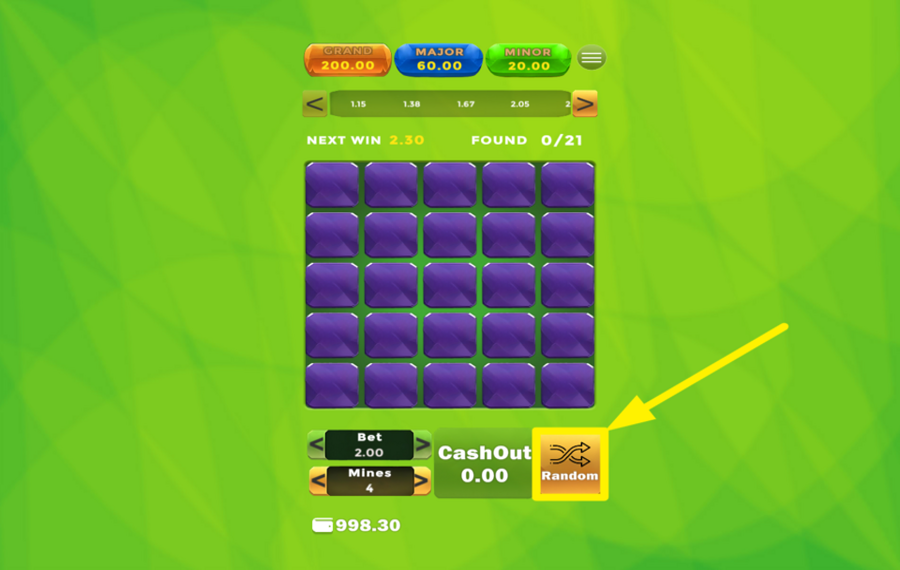 Gold Mine Hunter UTILIZZARE LA SELEZIONE CASUALE.