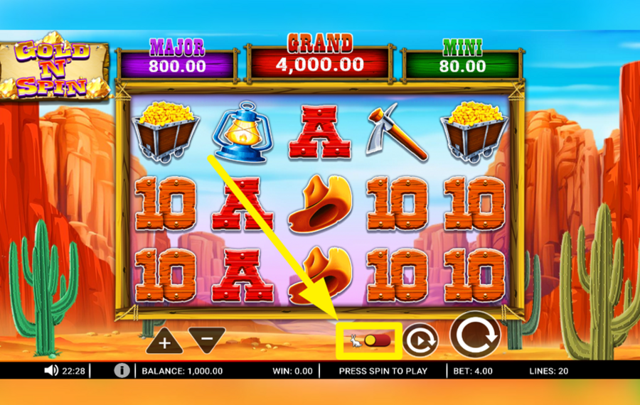 Gold N Spin BESCHLEUNIGEN SIE DAS SPIEL!