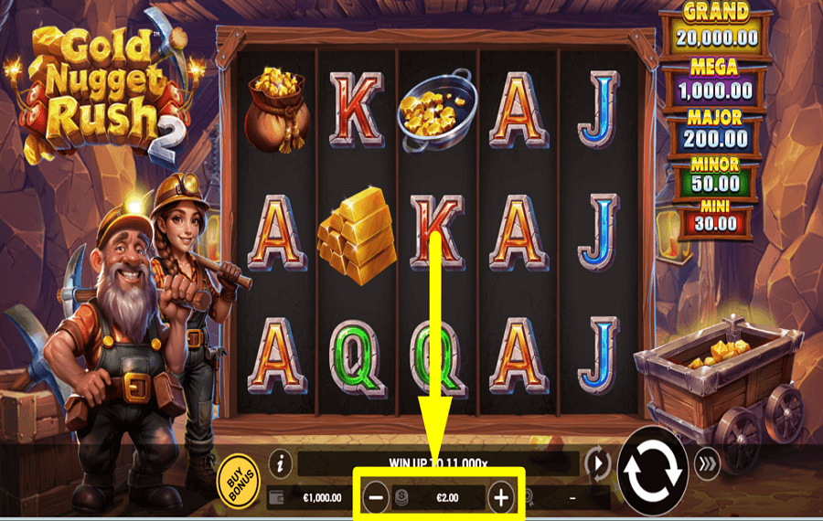 Gold Nugget Rush 2 CONTROLA LA APUESTA.