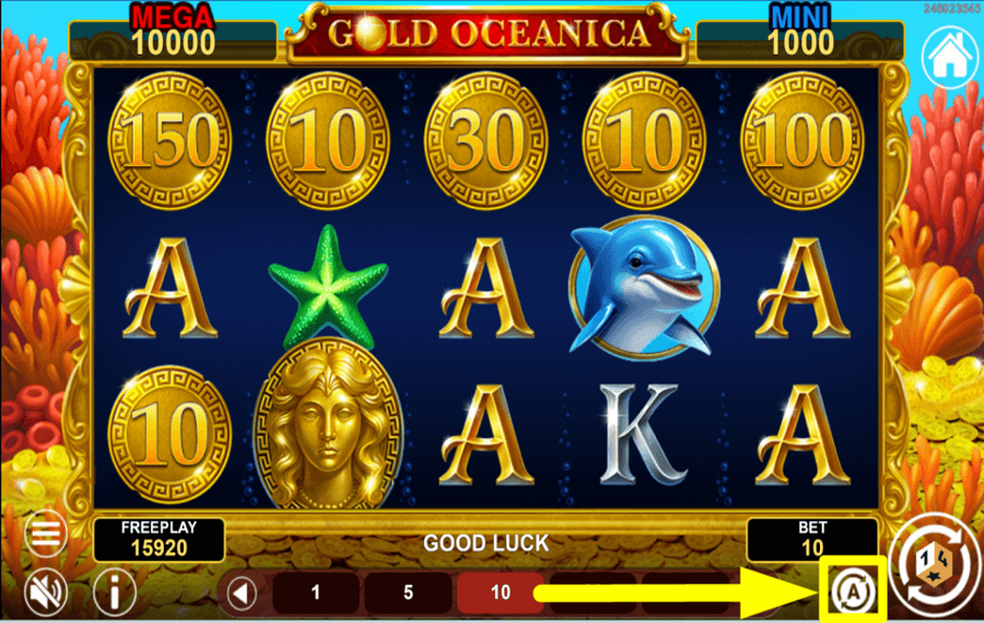 Gold Oceanica Hold And Win UTILISER LA LECTURE AUTOMATIQUE.