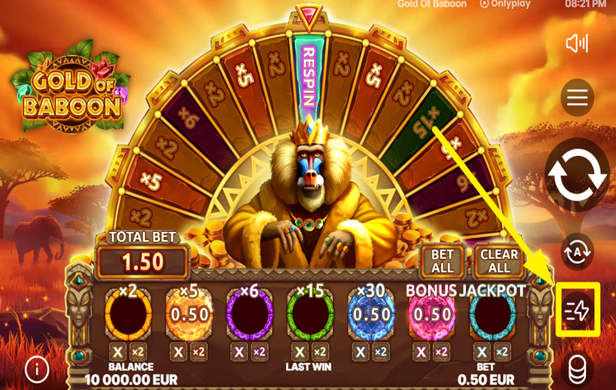 Gold of Baboon ИЗМЕНИТЕ СКОРОСТЬ.