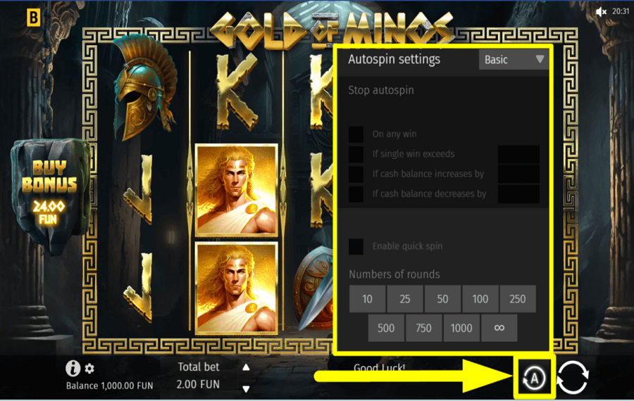 Gold Of Minos PENSEZ À ACTIVER LA LECTURE AUTOMATIQUE.