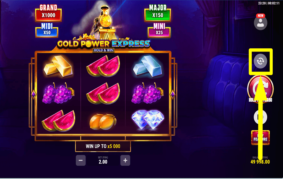 Gold Power Express ACTIVER LA LECTURE AUTOMATIQUE.