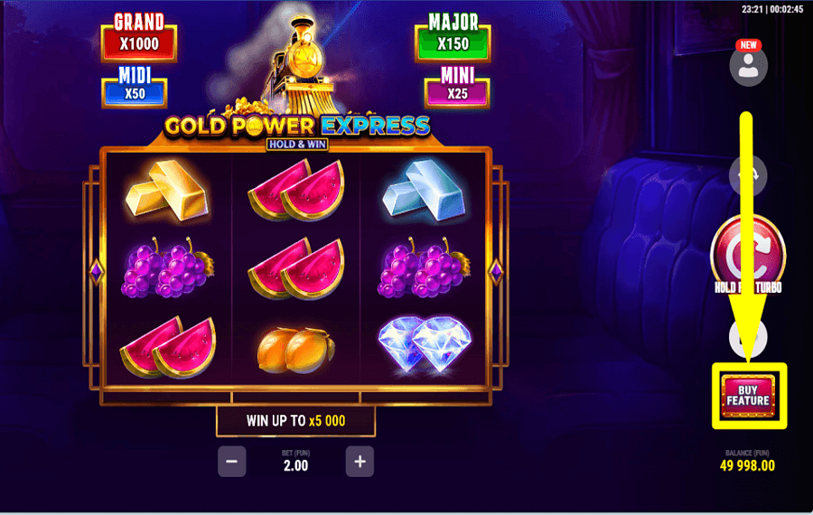 Gold Power Express ACQUÉRIR DES BONUS.