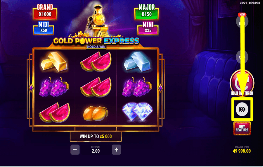 Gold Power Express ACTIVER LE MODE TURBO.