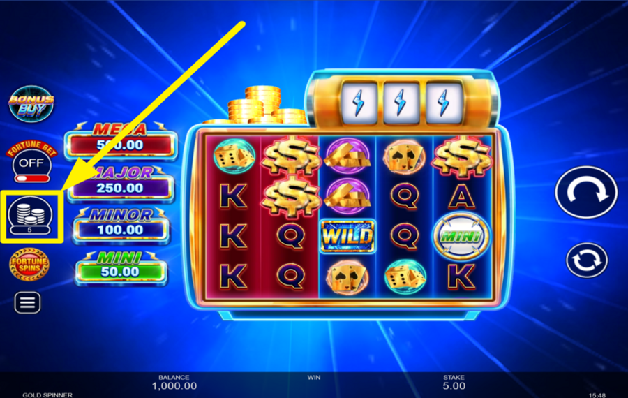 Gold Spinner DÉCIDER DE VOTRE MISE.