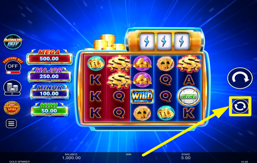 Gold Spinner UTILISEZ LA FONCTION DE LECTURE AUTOMATIQUE.