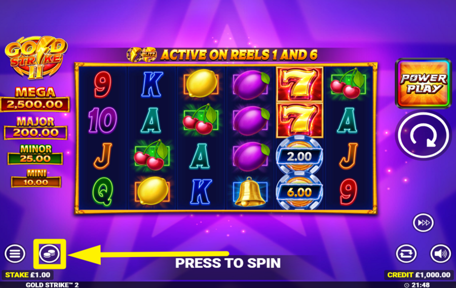 Gold Strike 2 AJUSTEZ VOTRE PARI.
