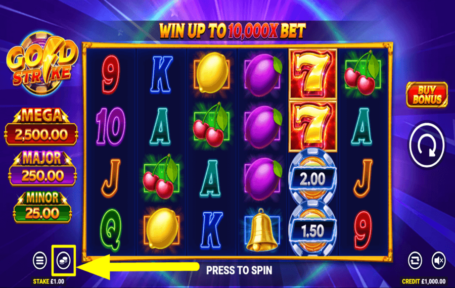 Gold Strike WÄHLEN SIE DEN GESAMTEINSATZ.