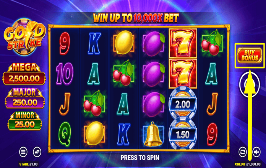 Gold Strike BONUSFUNKTIONEN KAUFEN.