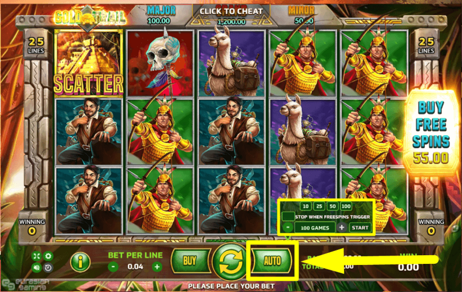 Gold Trail SPIN AUTOMATICALLY.