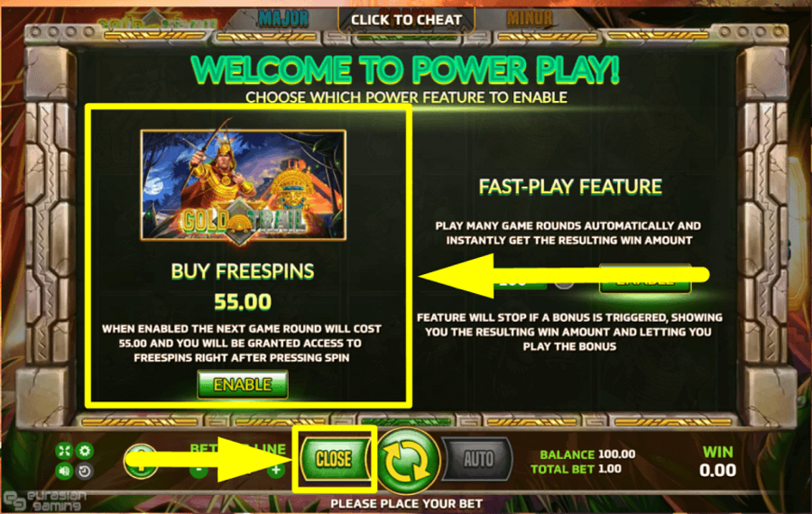Gold Trail SHOP FOR FREE SPINS.