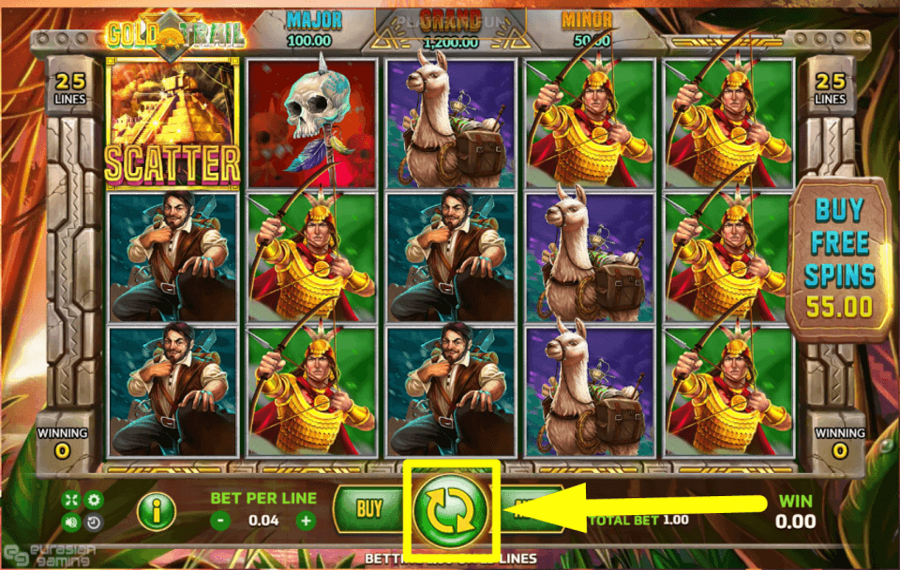 Gold Trail SPIN TO WIN.